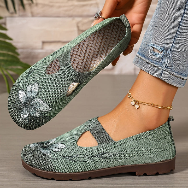 Marjorie | Embroidered Slip-On Flats