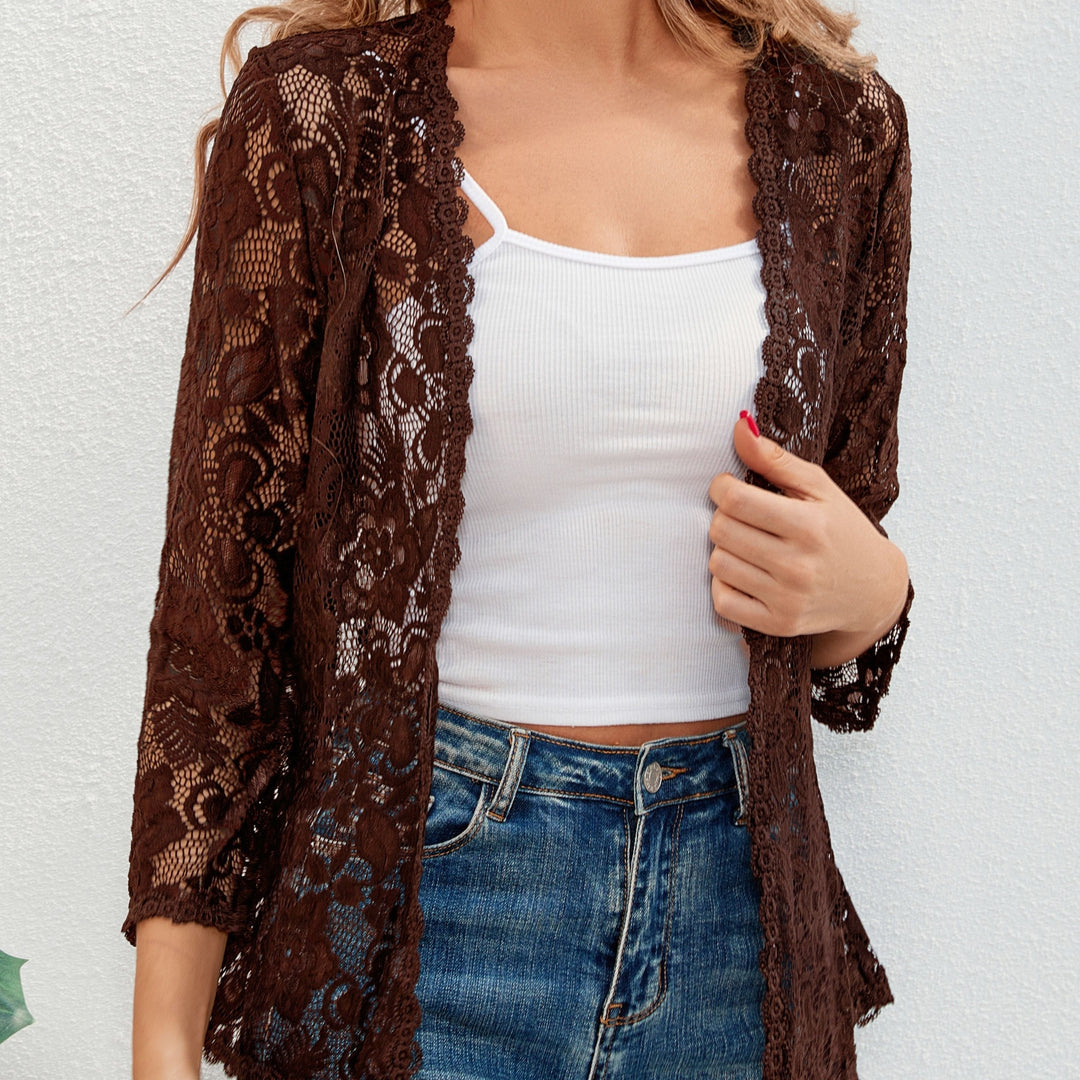 Cassandra | Floral Openwork Cardigan