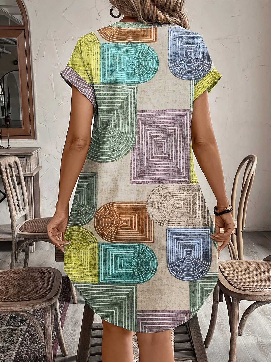 Miriam | Retro Print Shirt Dress
