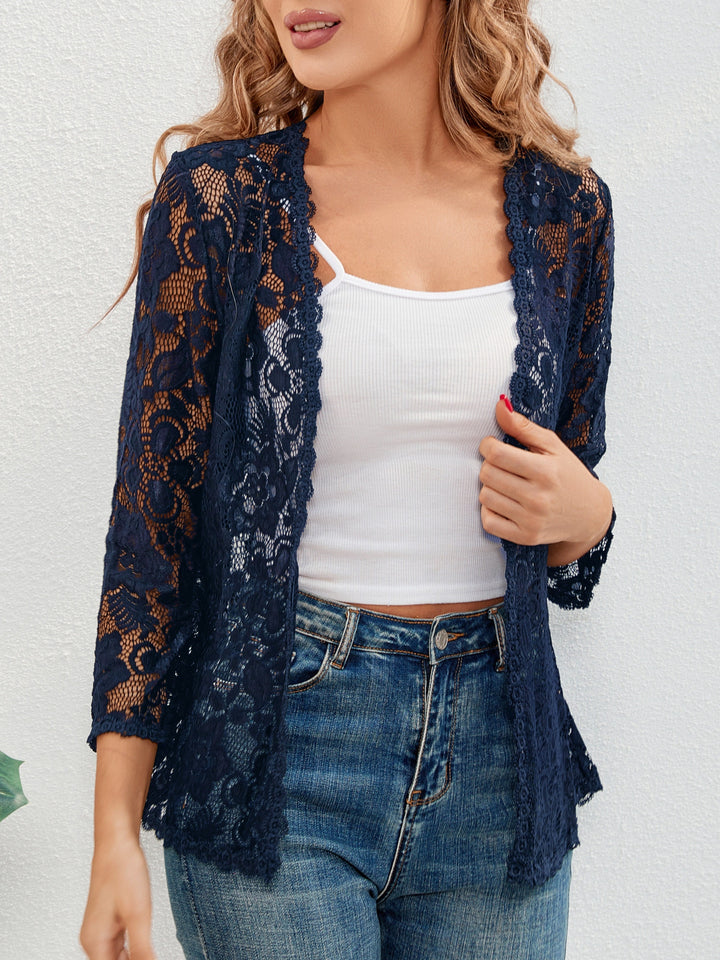 Cassandra | Floral Openwork Cardigan