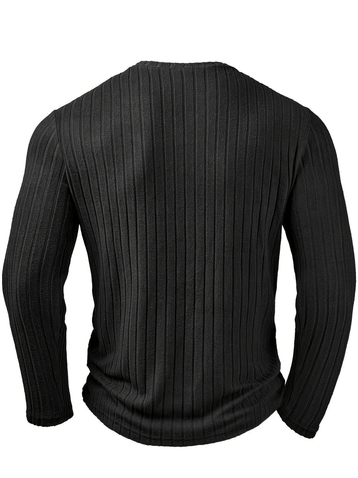 Xavier | Ribbed V-Neck Long Sleeve Top