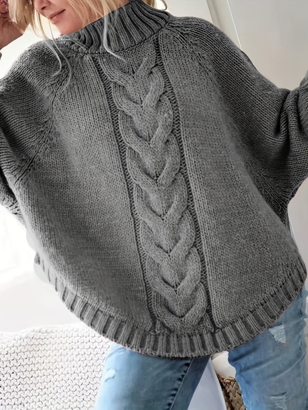 Gwendolyn | Cable-Knit High-Neck Jumper