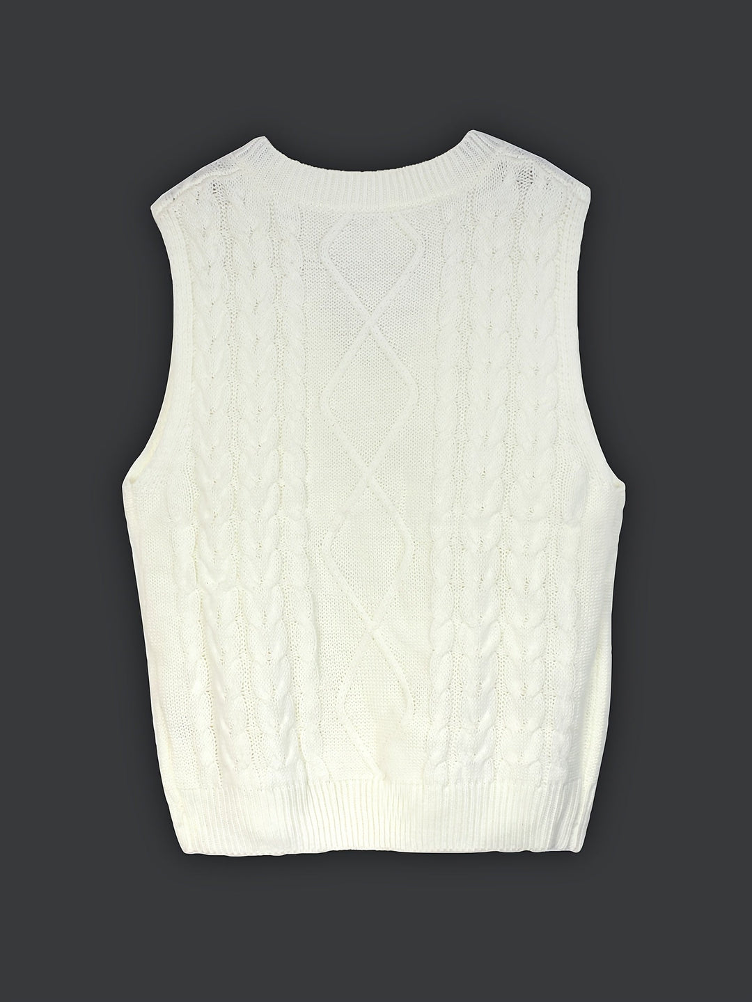 Cora | Cozy Cable-Knit V-Neck Jumper Vest