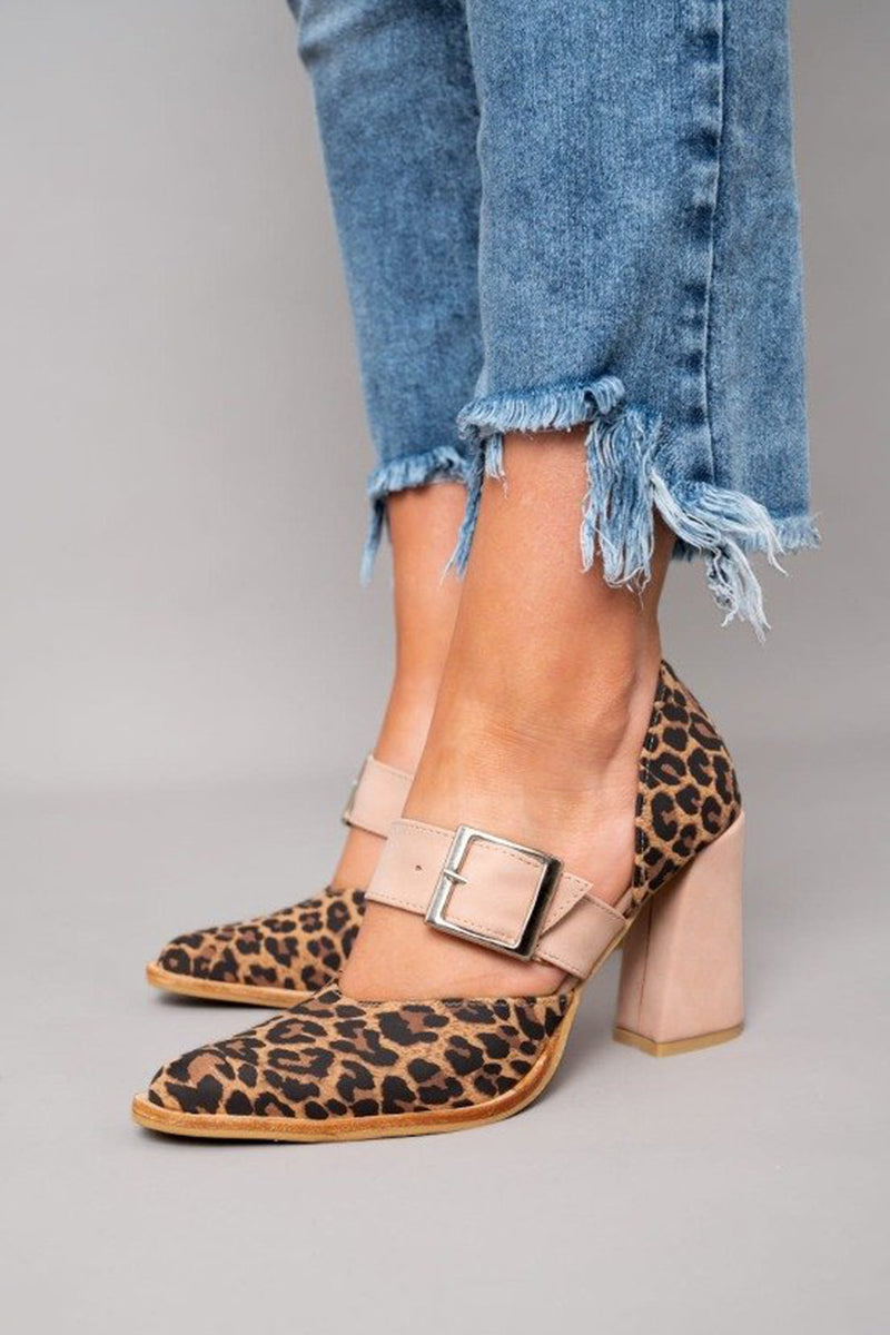Andrea | Elegant Big Strap Leopard Heels