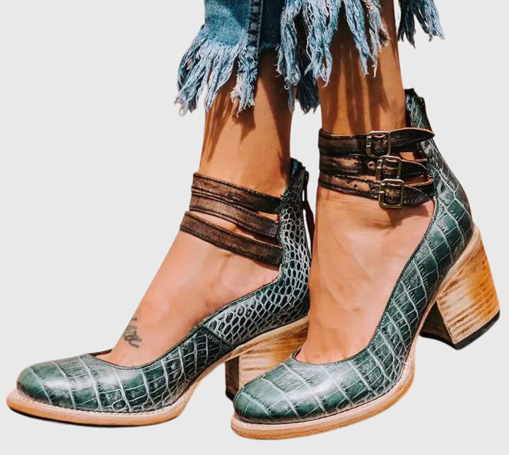 Hannah | Elegant Triple Ankle Strap Heels