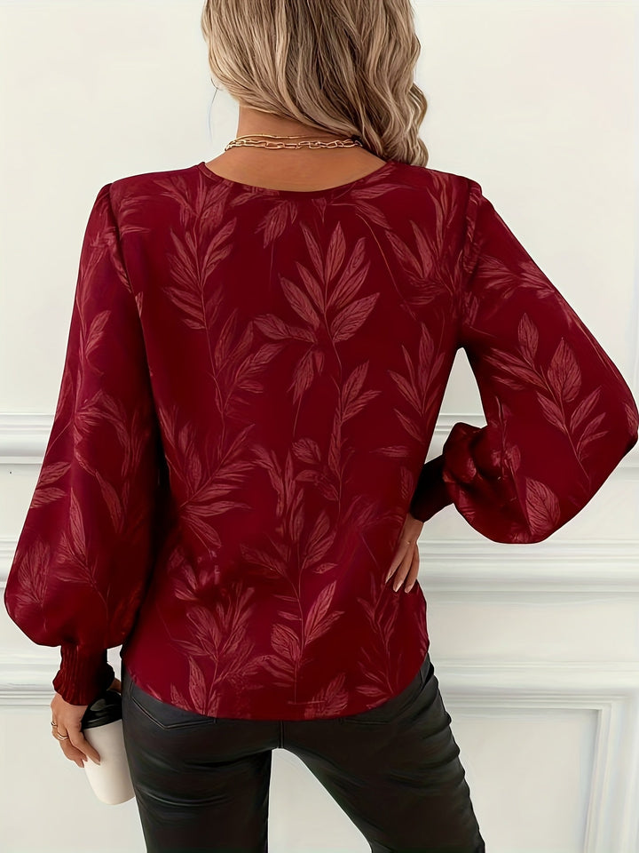Elena | Botanical V-Neck Blouse