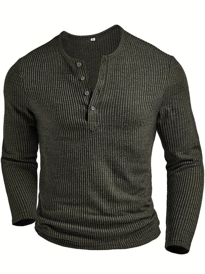 Griffin | Textured Ribbed Henley Shirt