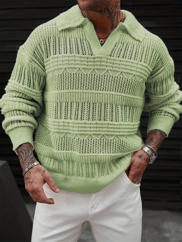 Oscar | Textured Collared Knit Jumper