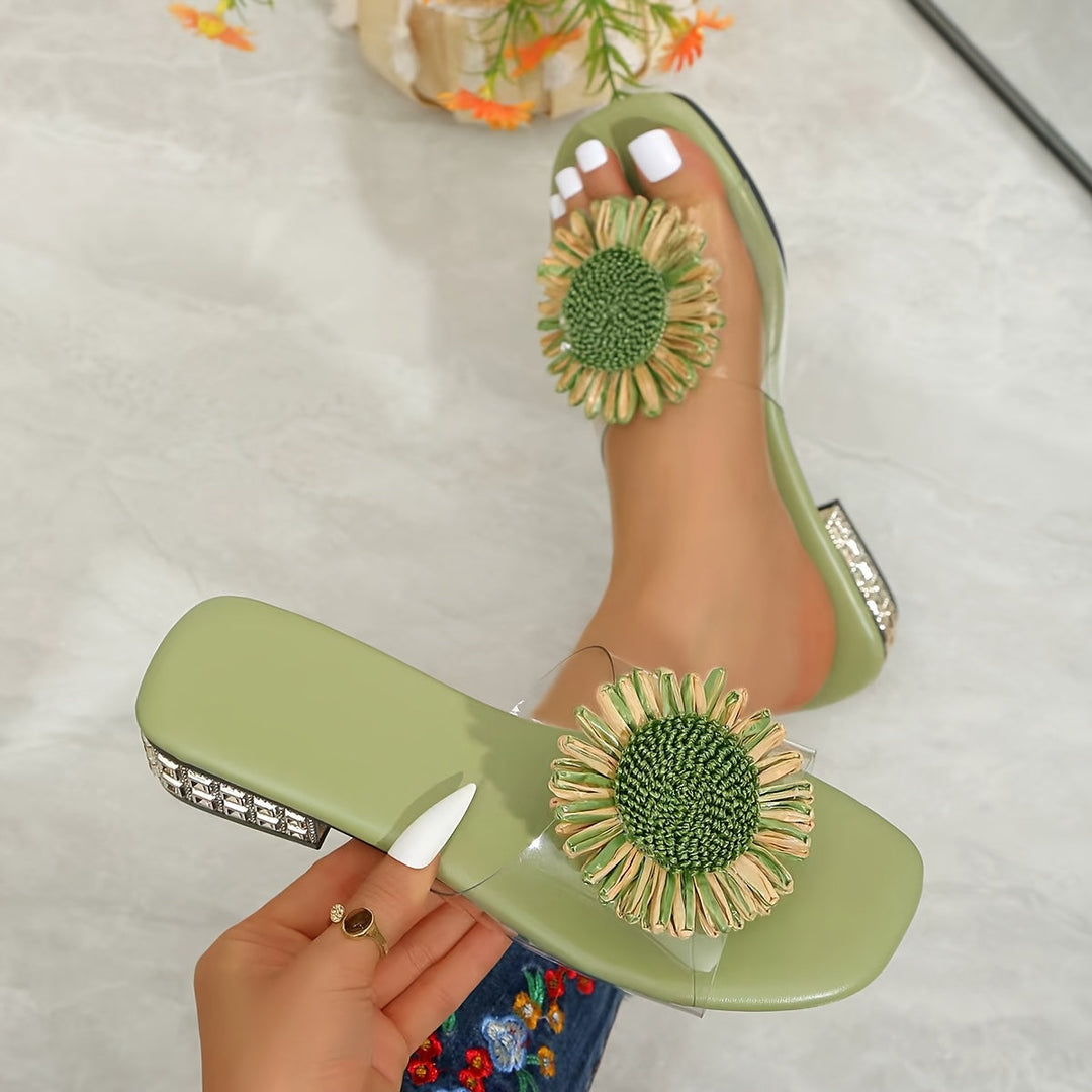 Elise | Floral Square-Toe Sandals