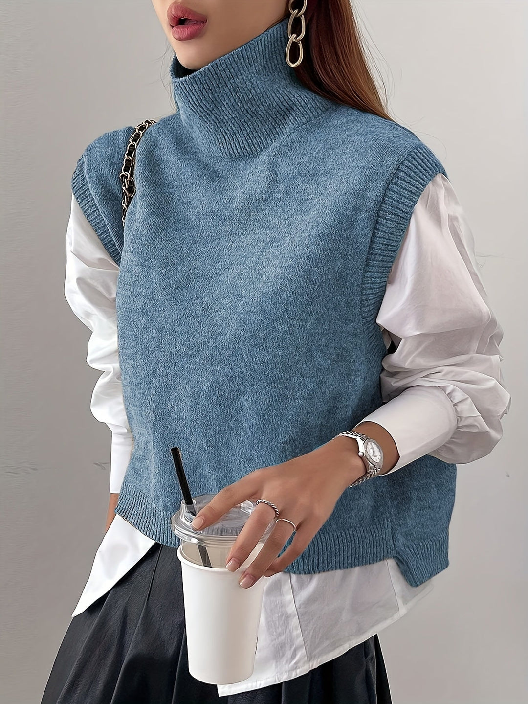 Farrah | High-Neck Jumper Vest