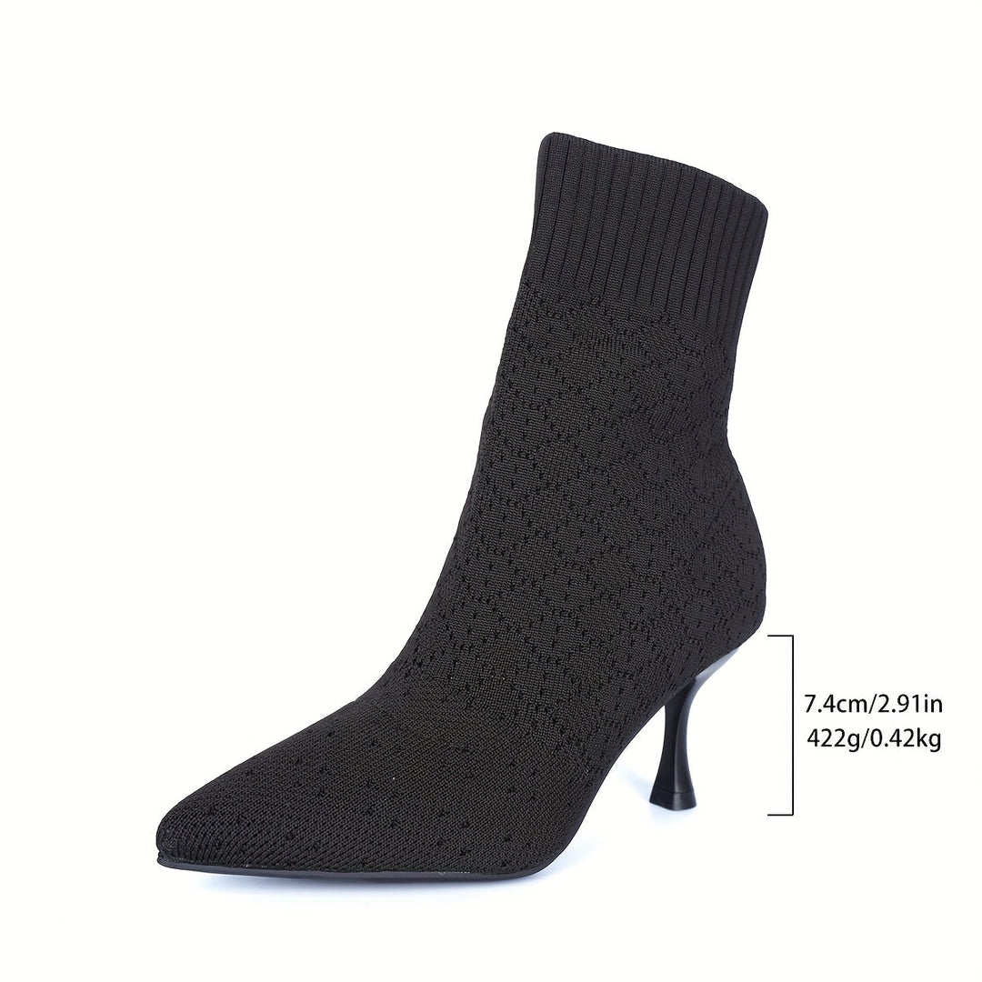 Tamsin | Pointed Sock-Style Ankle Boots