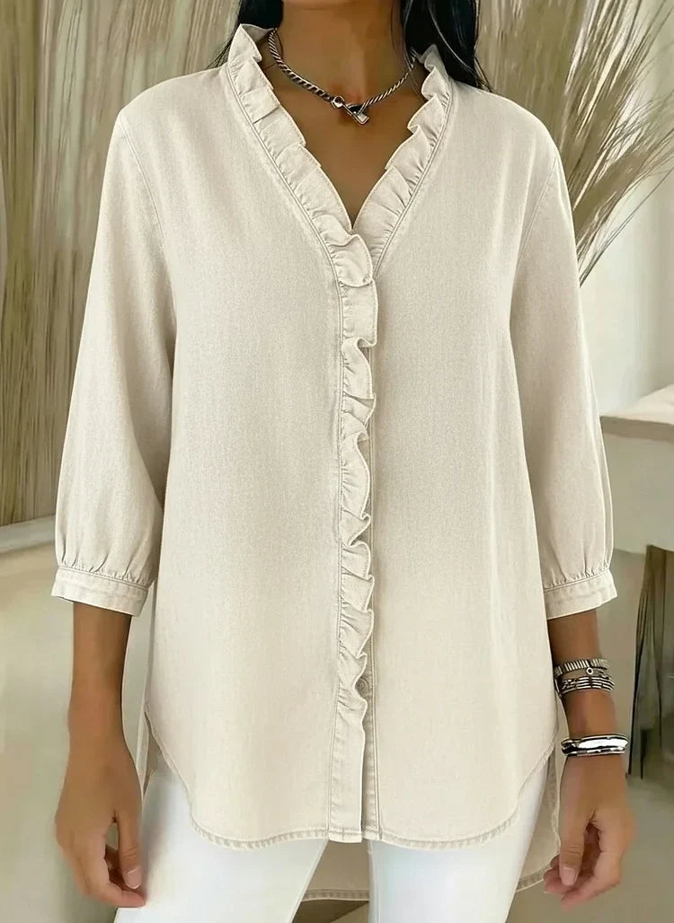 Paula | Stylish Ruffle Mid Sleeve Blouse