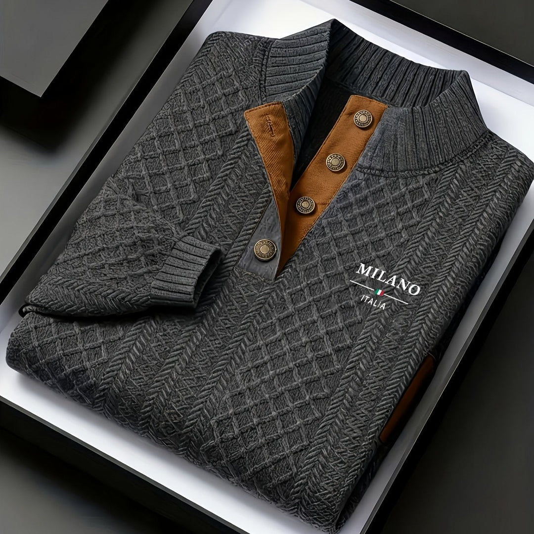 Lorenzo | Textured Stand-Collar Jumper