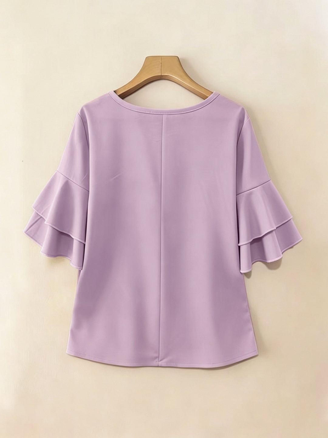 Karen | Flared-Sleeve Pleated Blouse