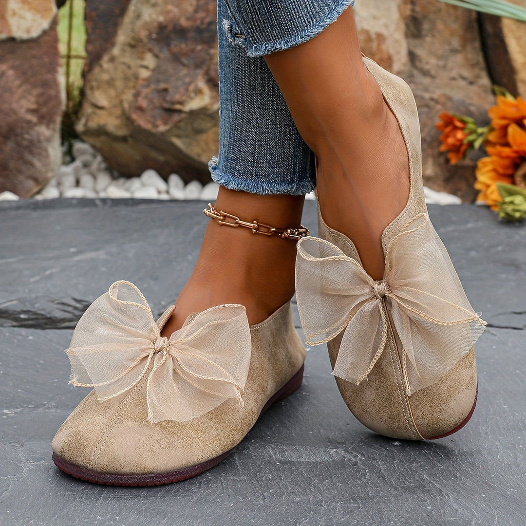 Cecilia | Bow-Accent Slip-On Flats