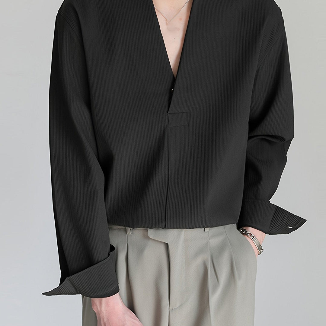 Franklin | Collarless V-Neck Shirt