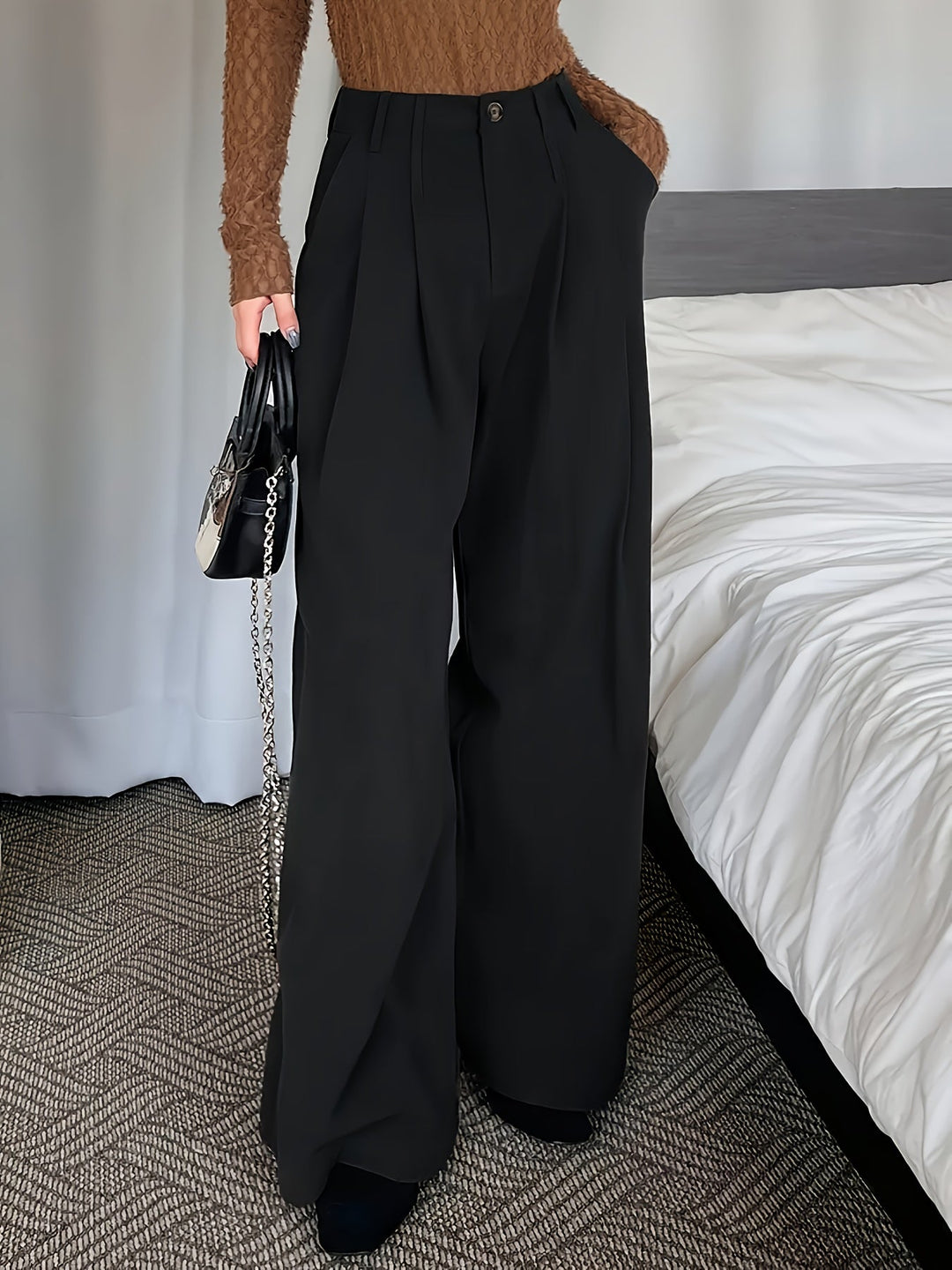 Celine | Pleated Wide-Leg Trousers