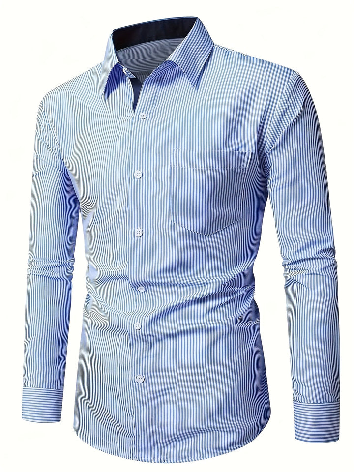 Desmond | Refined Striped Long Sleeve Shirt
