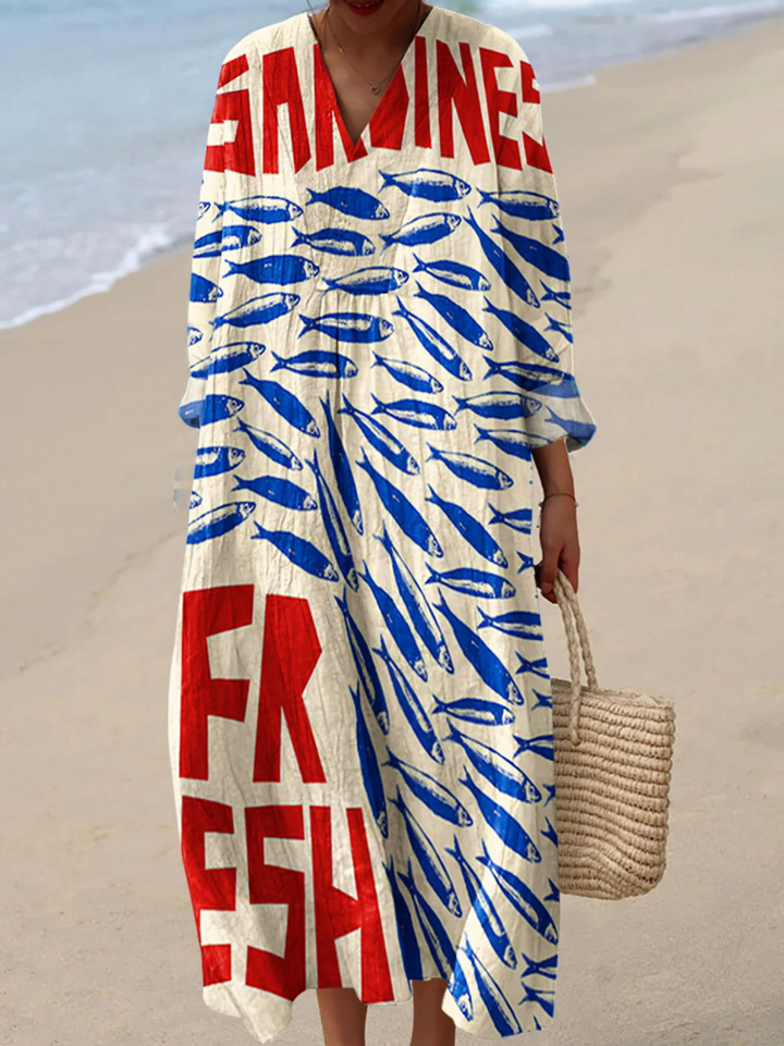 Clementine | Vintage Fish Sardines Art Dress