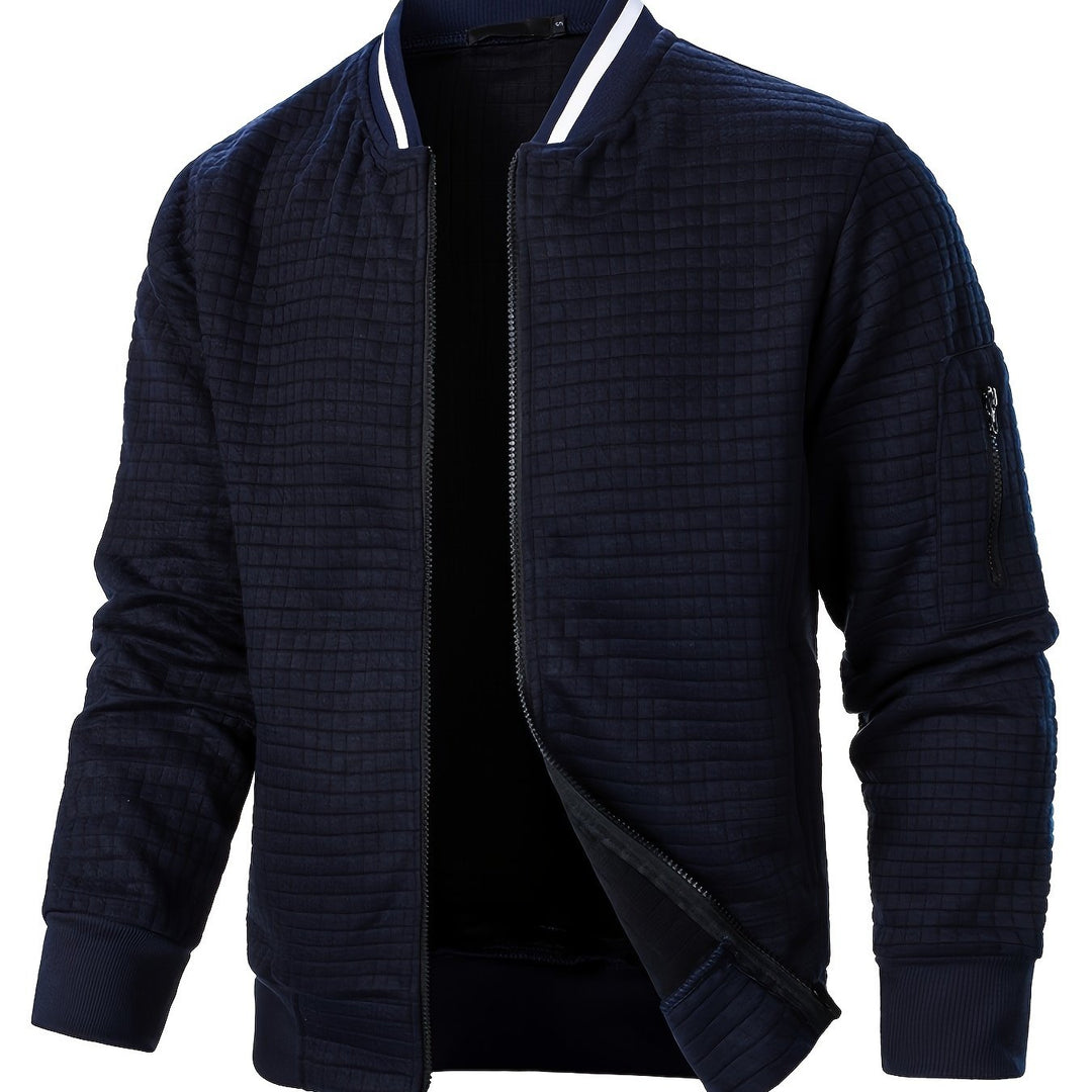 Raymond | Textured Zip-Up Bomber Jacket