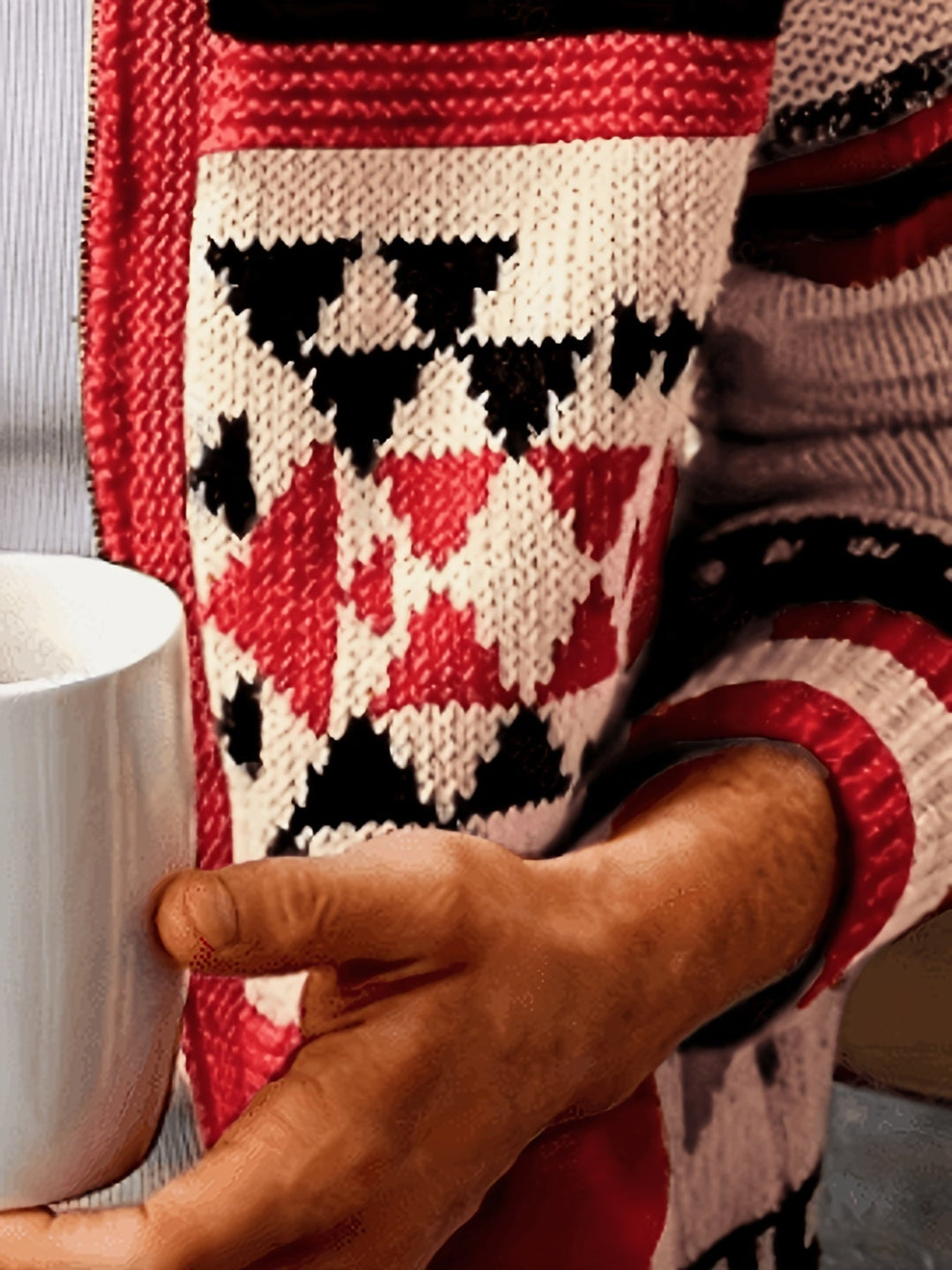 Callum | Patterned Zip-Up Cardigan