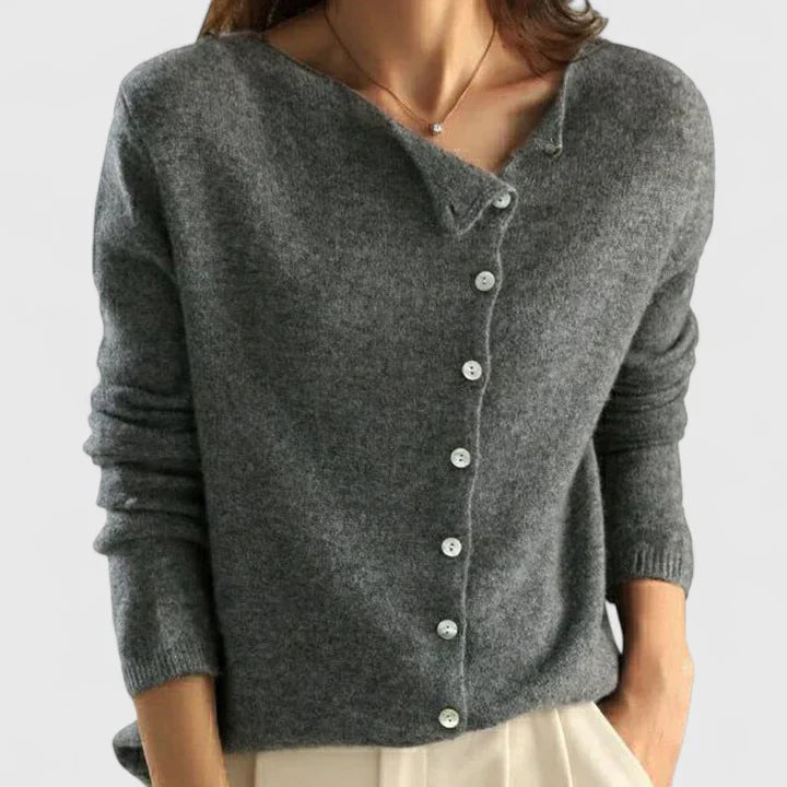 Lorna | Asymmetric Button Cardigan