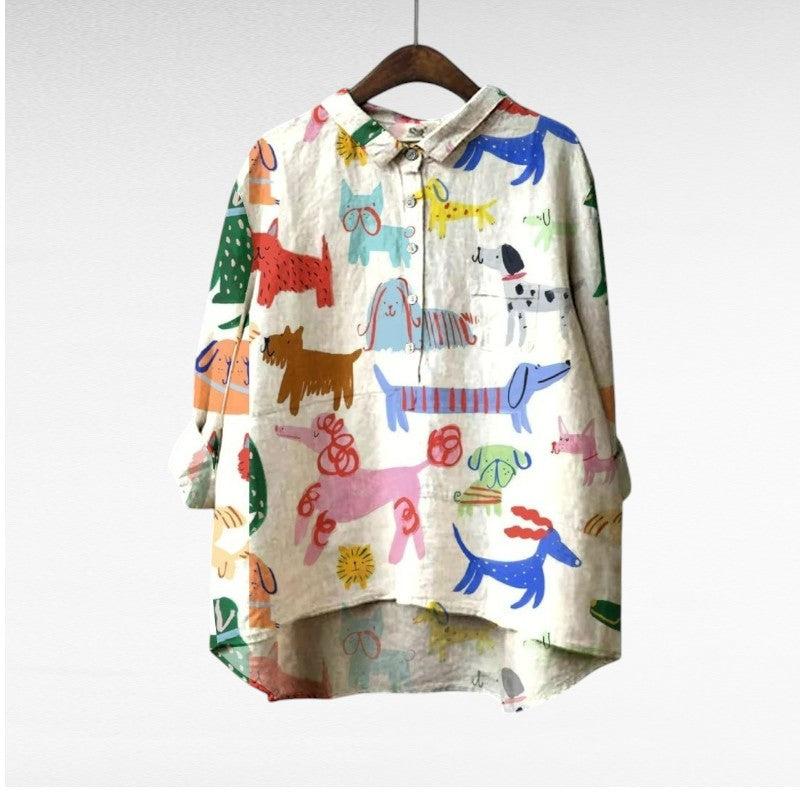 Deanna | Casual Long Sleeve Printed Blouse