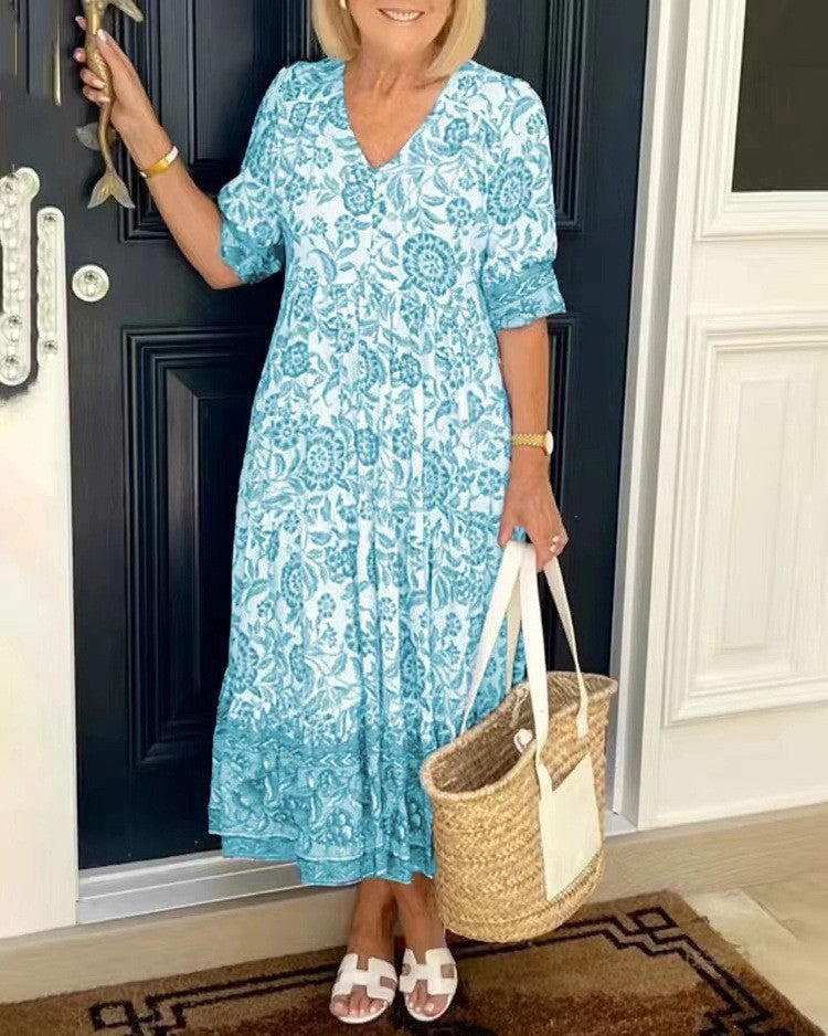 Keisha | Stylish V-Neck Floral Dress