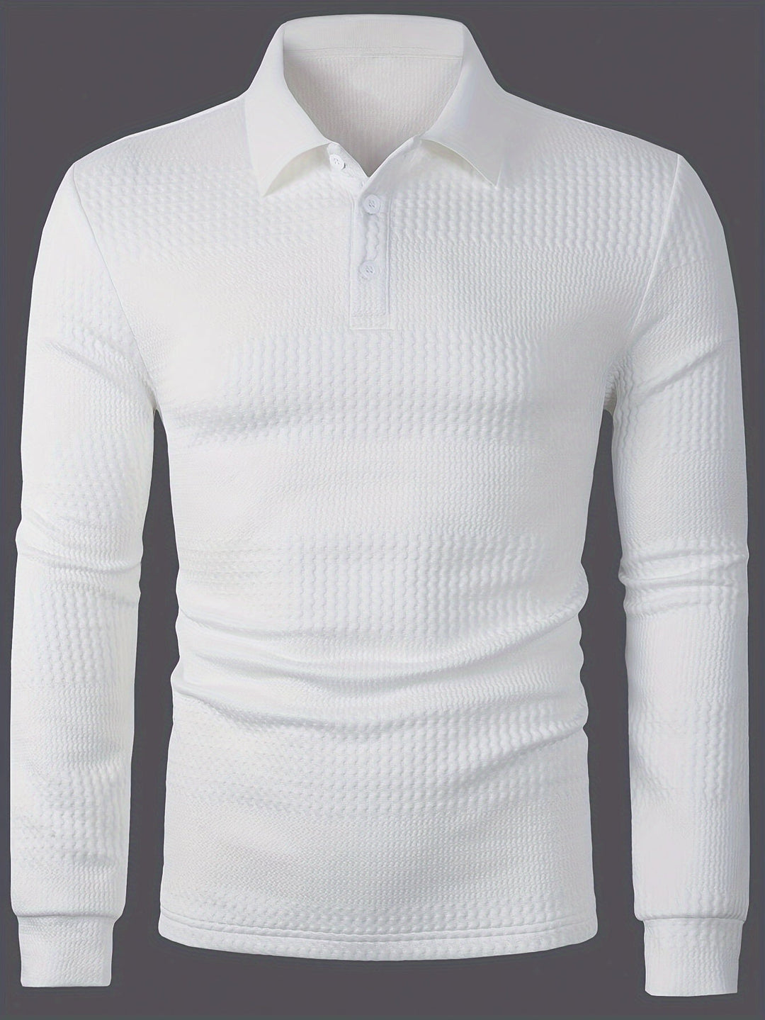 Fletcher | Textured Long-Sleeve Polo Shirt