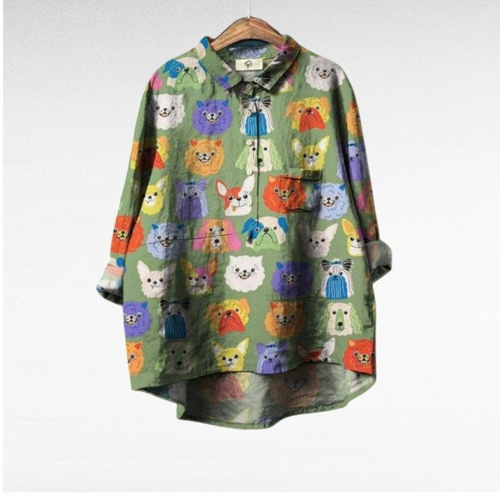 Deanna | Casual Long Sleeve Printed Blouse