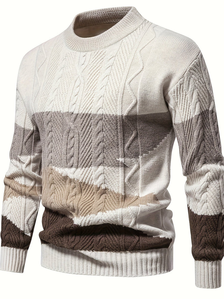 Simon | Textured Colour-Block Jumper