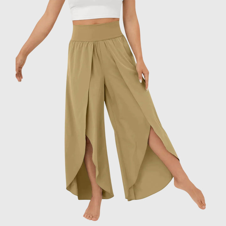 Delphina | Flowing Wide-Leg Split Trousers