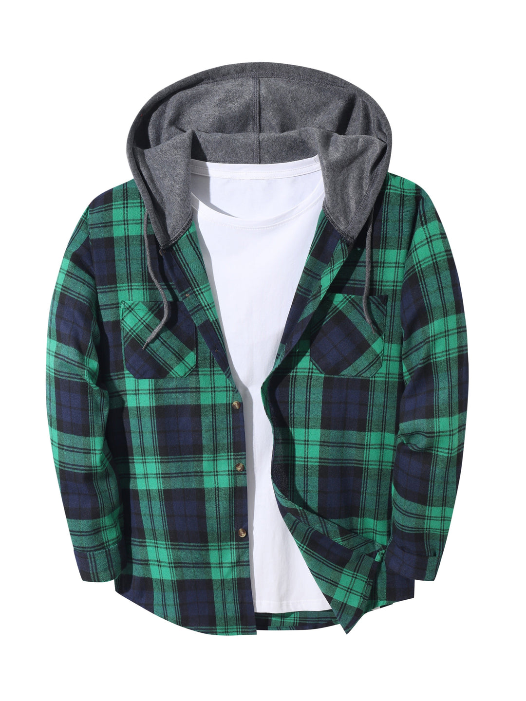 Braxton | Checked Hooded Shirt