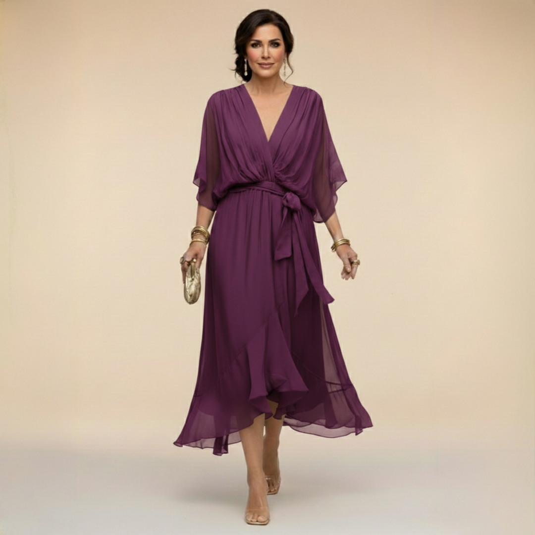 Abigail | Stylish Chiffon V-Neck Dress