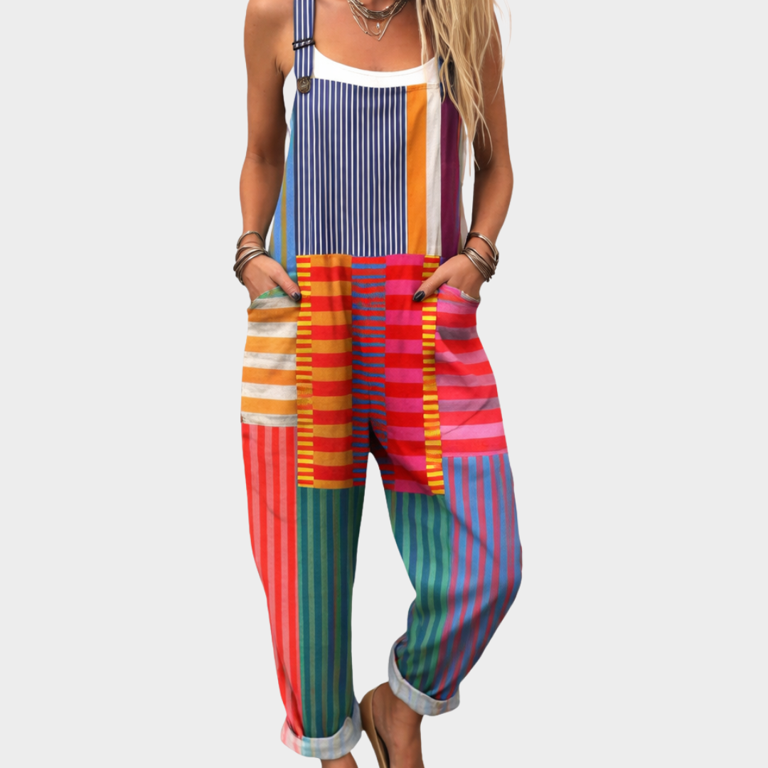 Silvia | Comfortable Multicolour Patch Jumpsuit