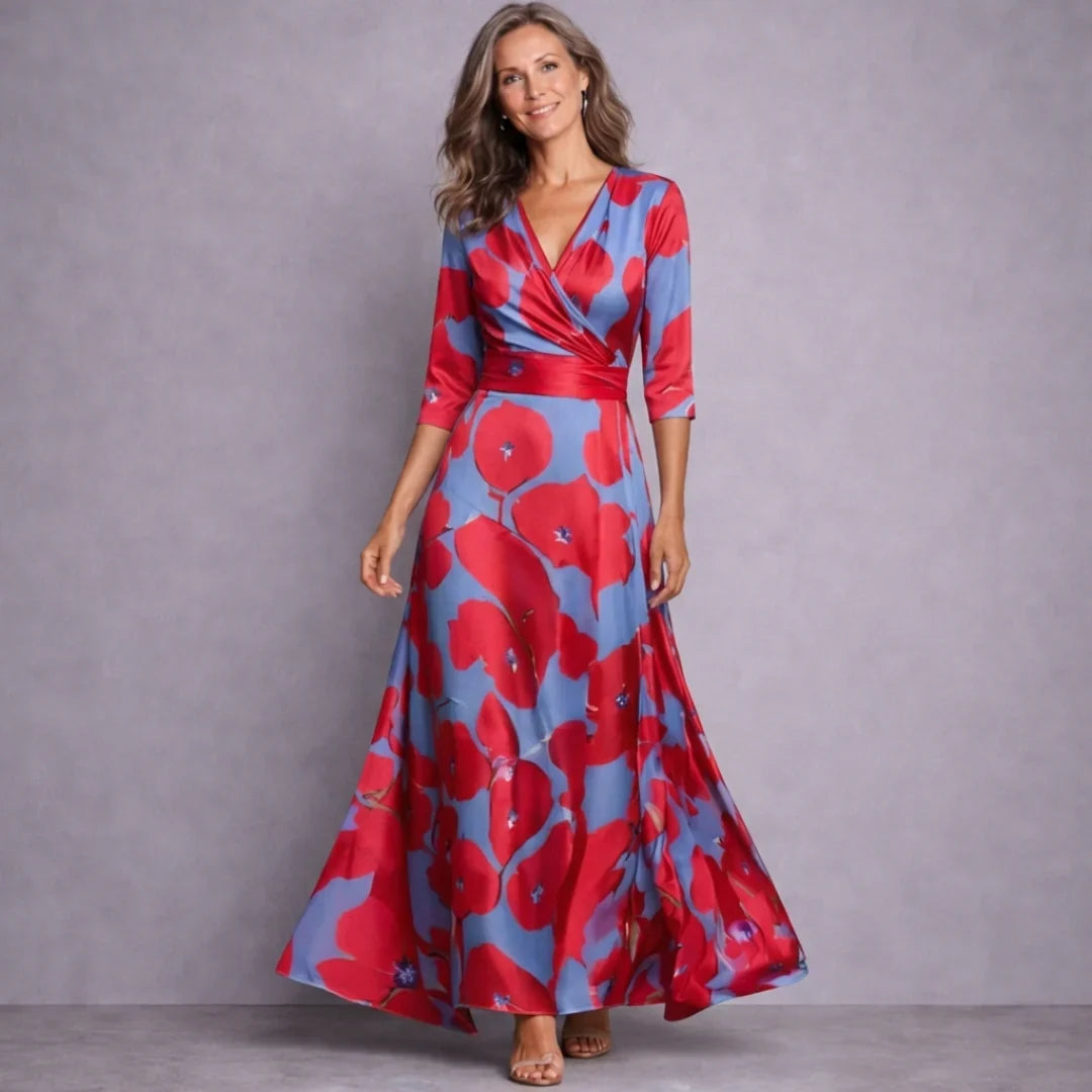 Emilia | Elegant Mid Sleeve Maxi Dress
