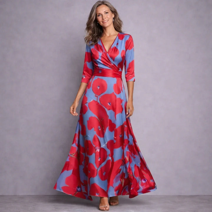 Emilia | Elegant Mid Sleeve Maxi Dress