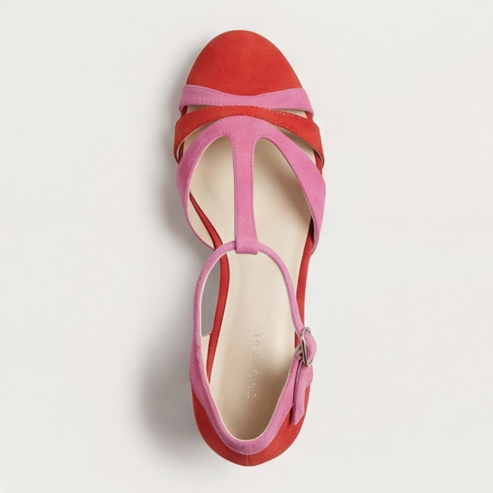 Joanna | Modern Closed Toe T-Strap Heels