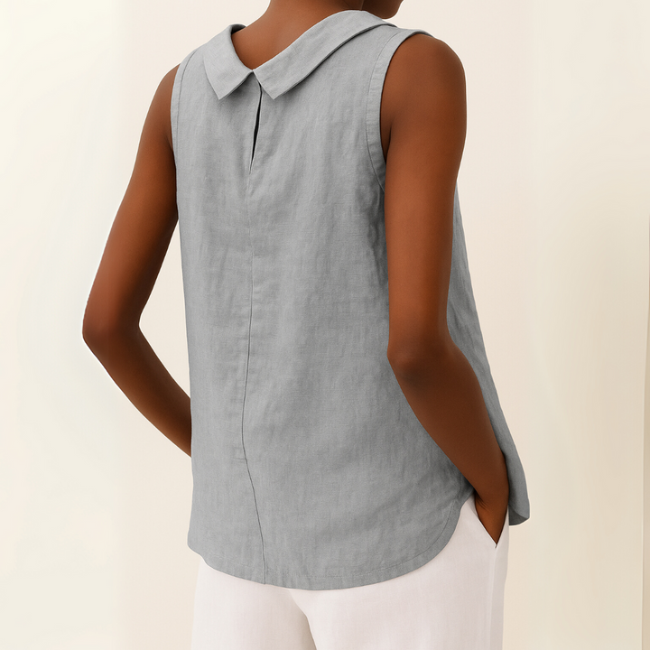 Harlow | Casual Sleeveless Roll Collar Top
