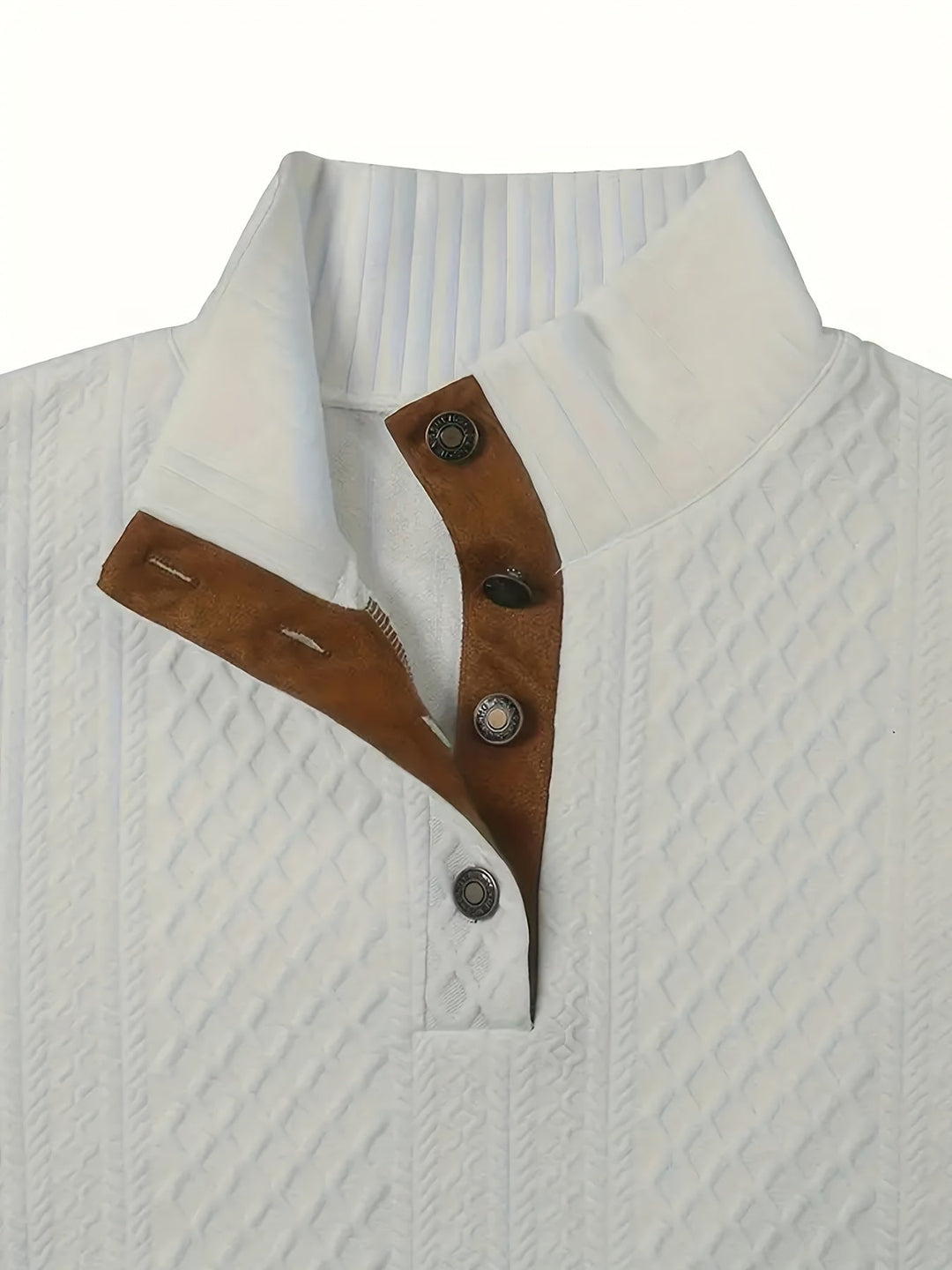Ronan | Stand Collar Button Henley Jumper