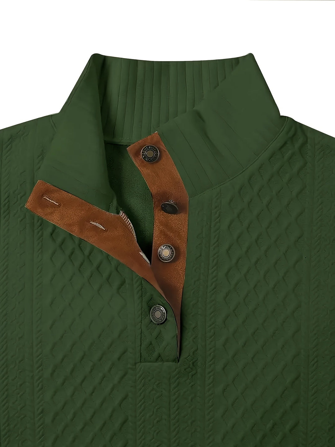 Ronan | Stand Collar Button Henley Jumper