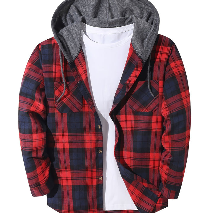 Braxton | Checked Hooded Shirt