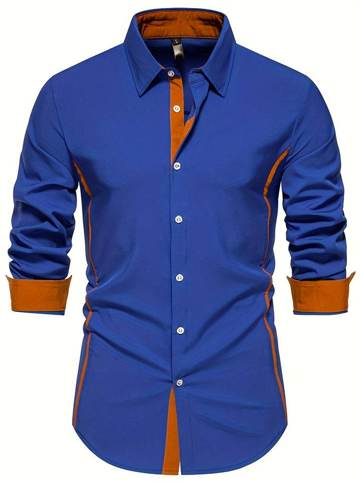 Anthony | Contrast Trim Button-Up Shirt