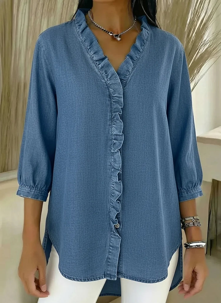 Paula | Stylish Ruffle Mid Sleeve Blouse