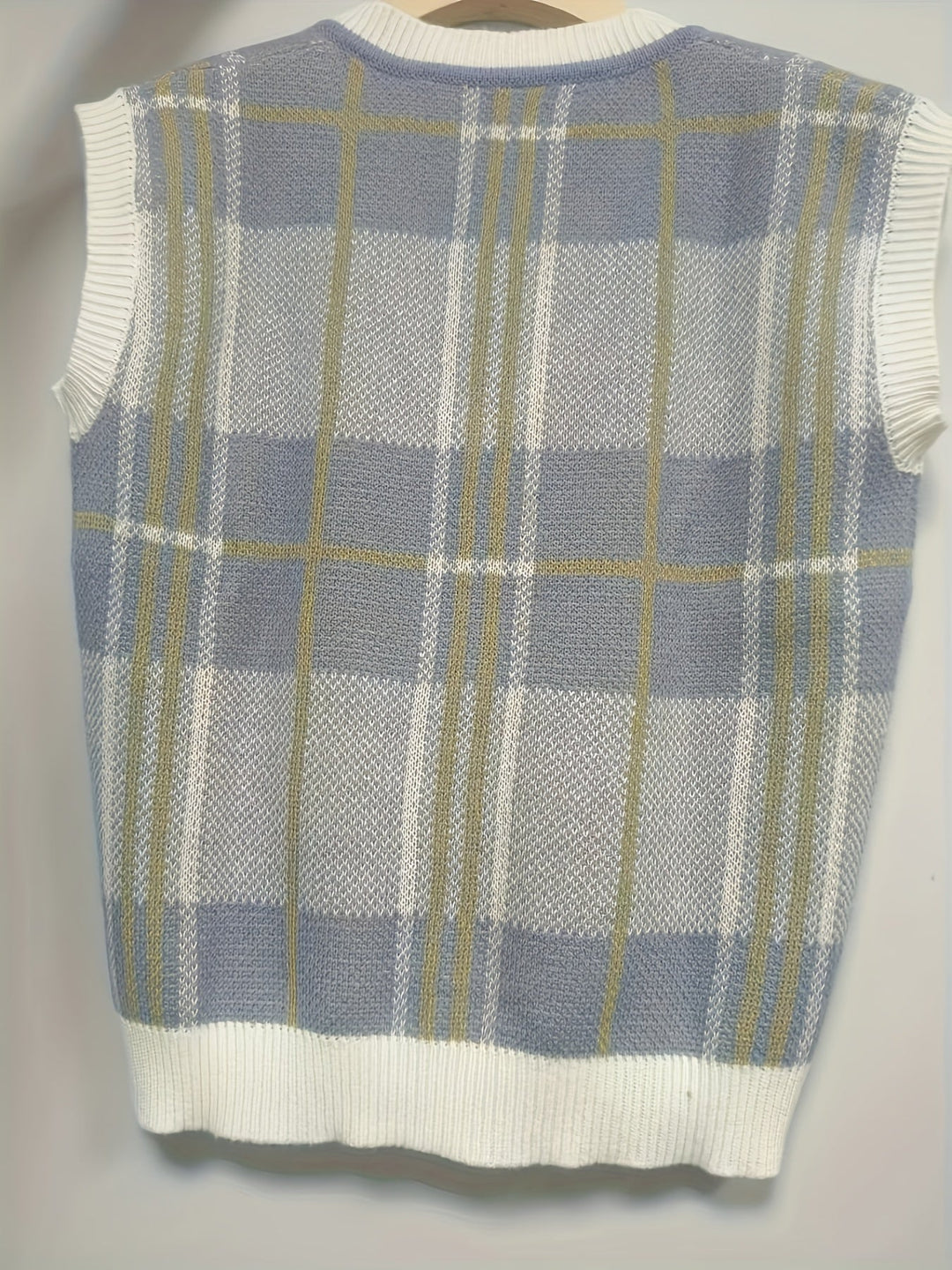 Marnie | Vintage Plaid V-Neck Jumper Vest