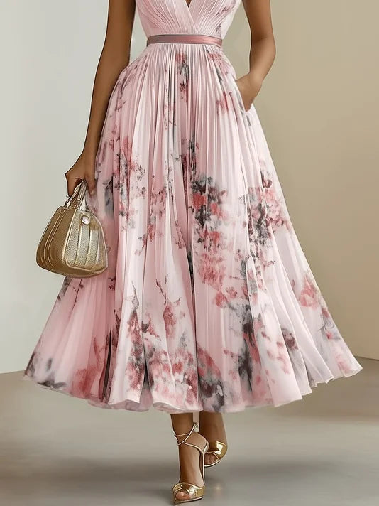 Betty | Elegant Sleeveless Long V-Neck Dress