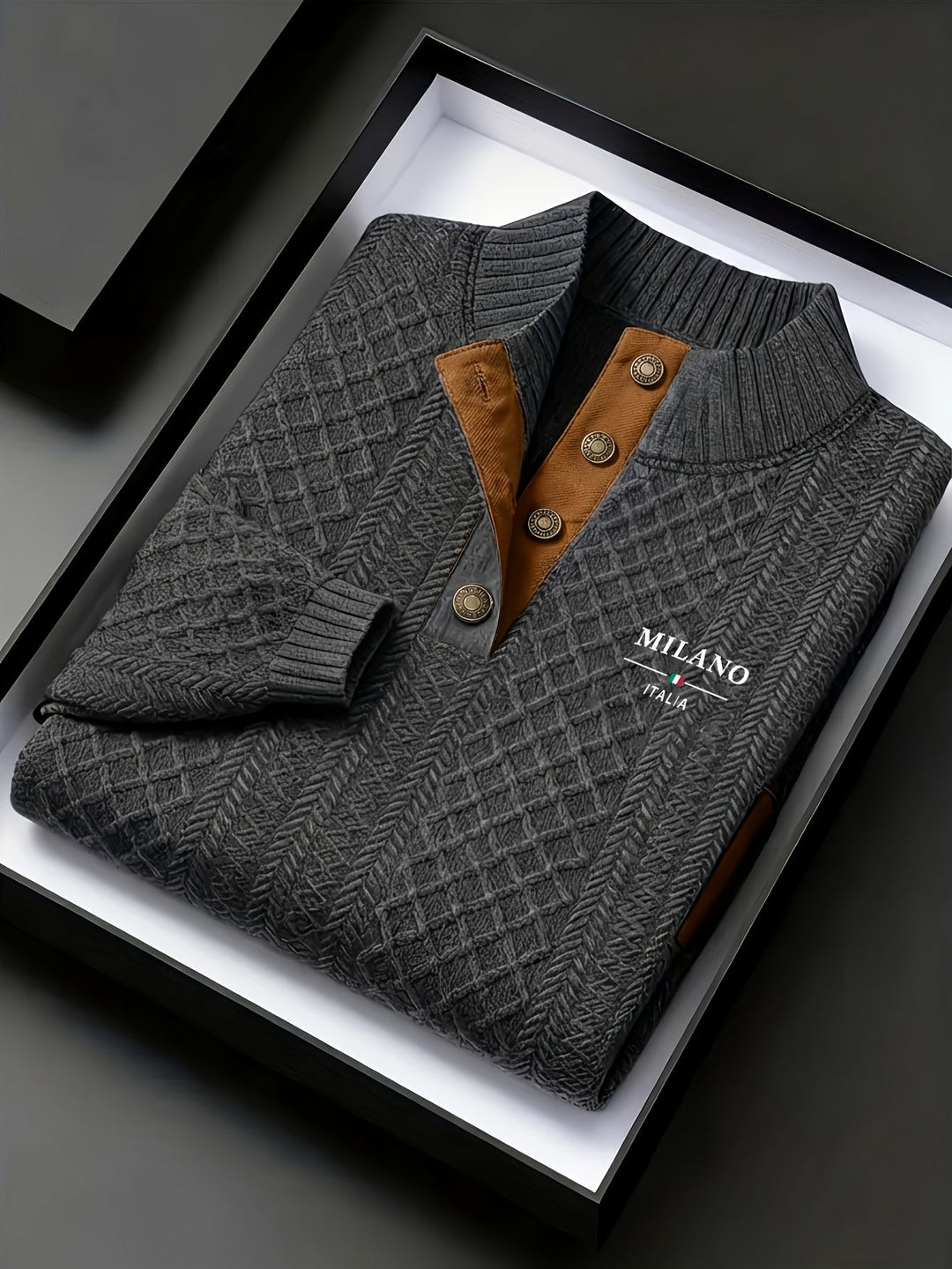 Lorenzo | Textured Stand-Collar Jumper