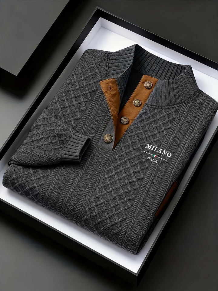 Lorenzo | Textured Stand-Collar Jumper