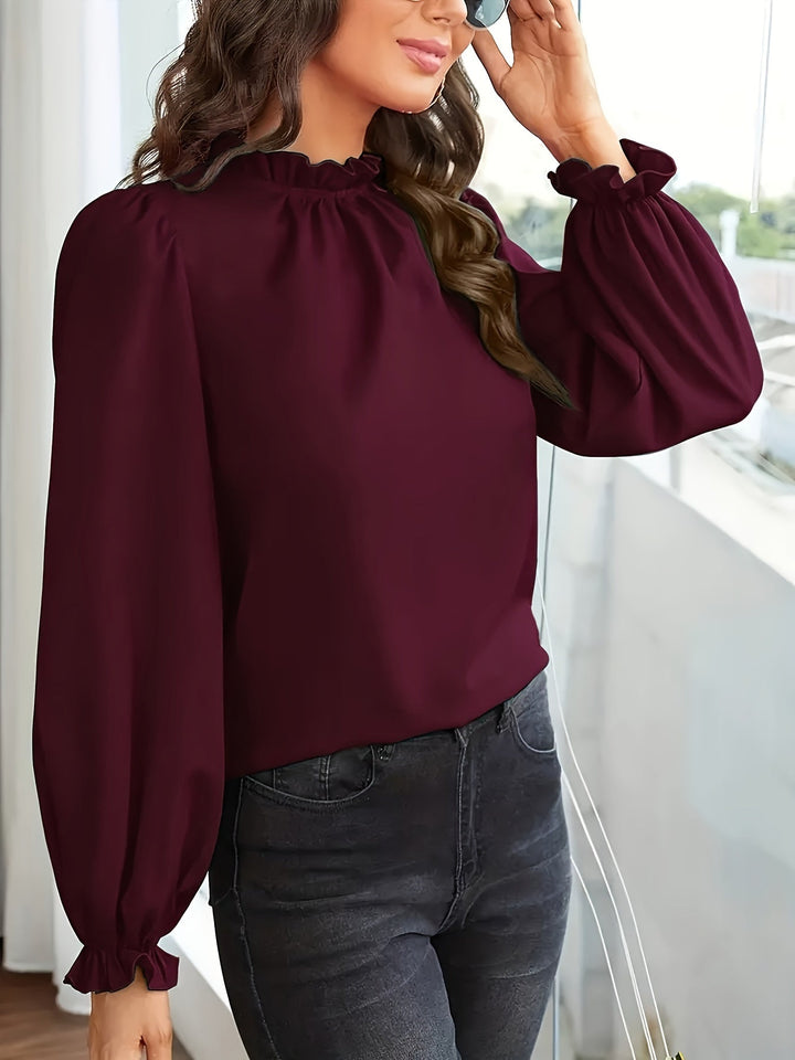 Tamsin | Ruffled High-Neck Puff Sleeve Blouse