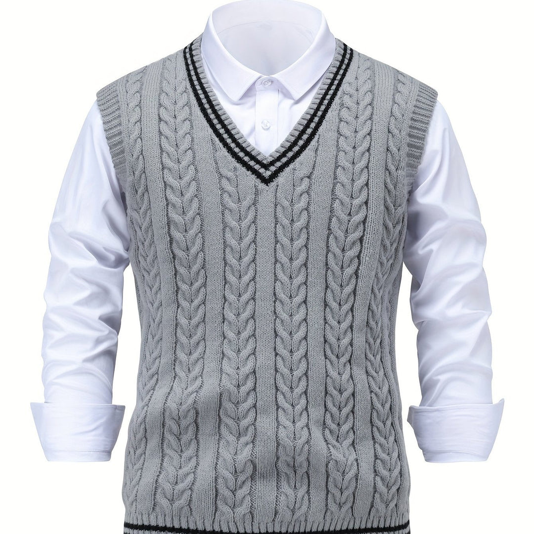 Gideon | Cable-Knit V-Neck Jumper Vest